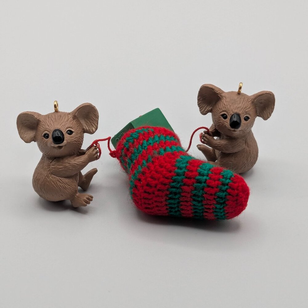 Hallmark Keepsake Stocking Pals 1990, Vintage Koala Bear Christmas Ornament
